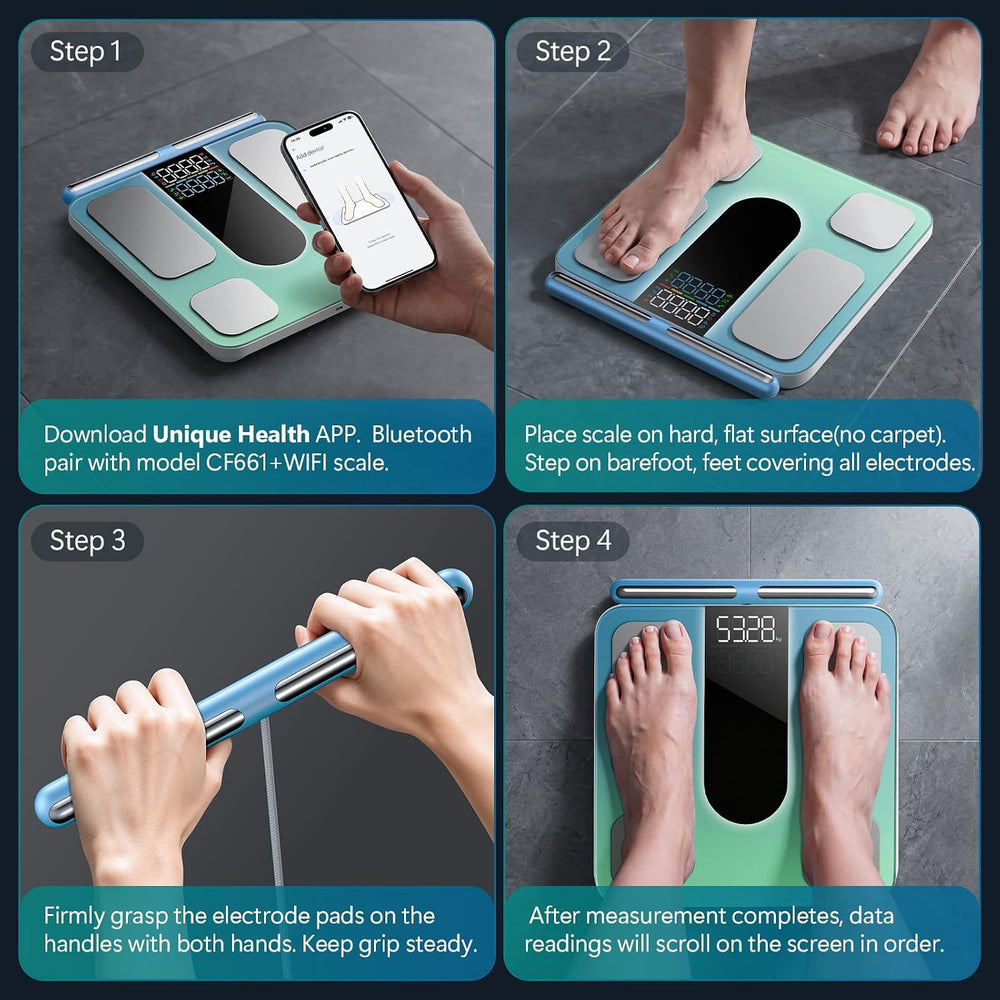 Smart Scale for Body Weight, 8-Electrode Professional Bathroom Digital Scale ...