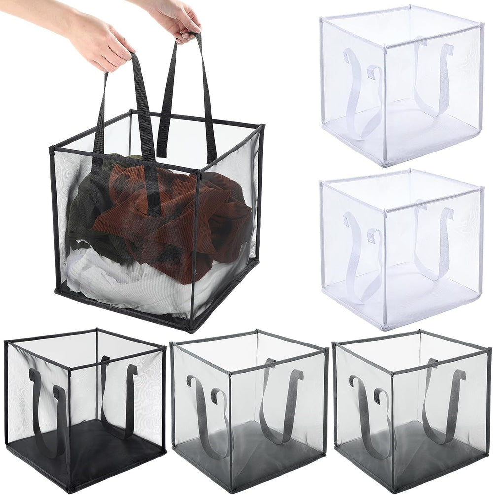 Zopeal 6 Pack Collapsible Mesh Laundry Basket, Multicolor, Single-layer