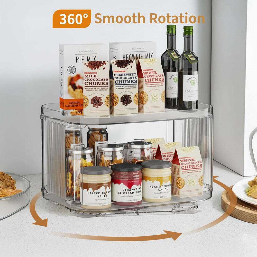 2-Tier Lazy Susan Turntable Organizer for Cabinet/Countertop/Pantry/Bathroom/...
