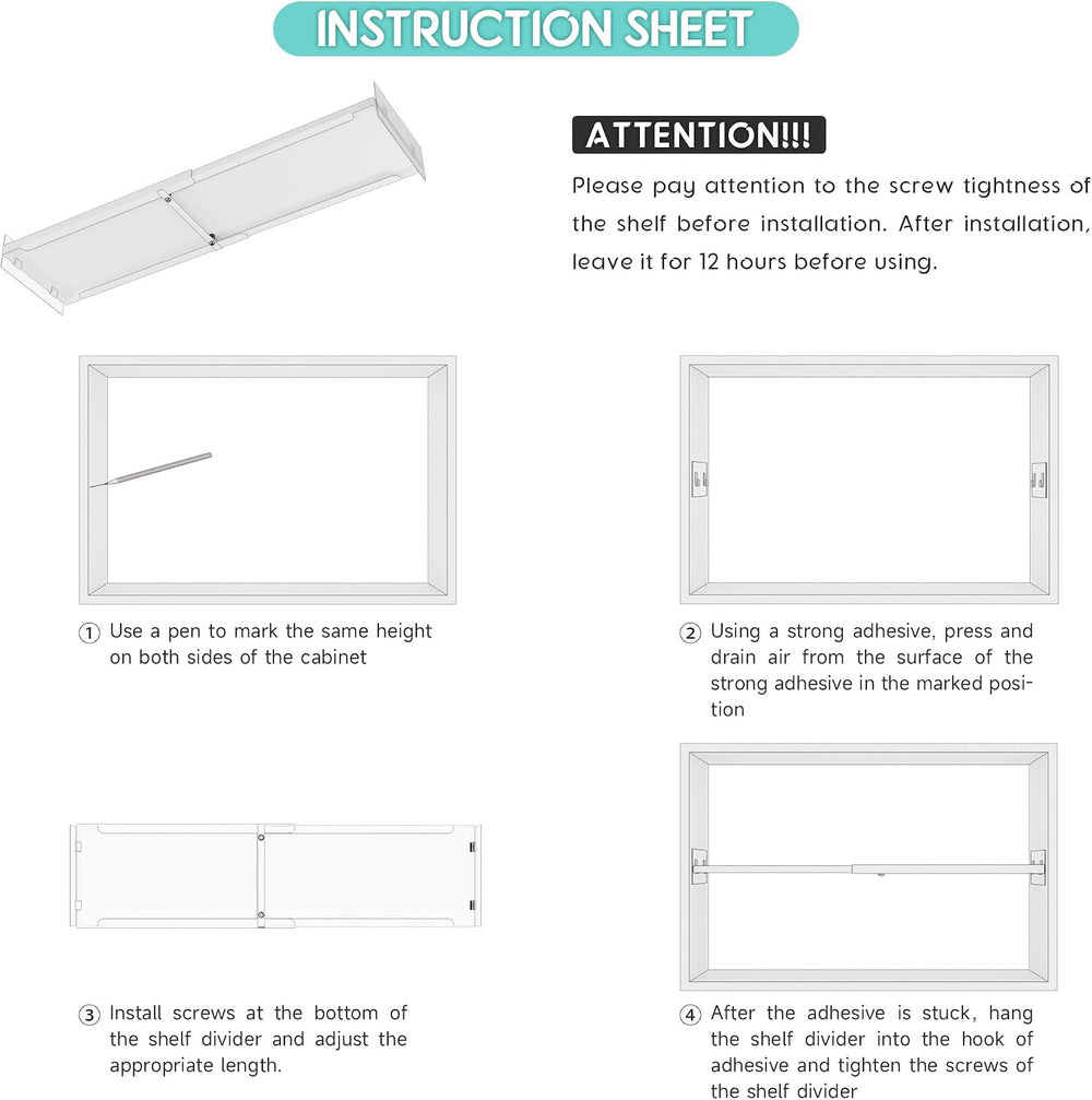 2Pcs Expandable Closet Tension Shelves Organizer, 17"~31.5"L x 11.8...
