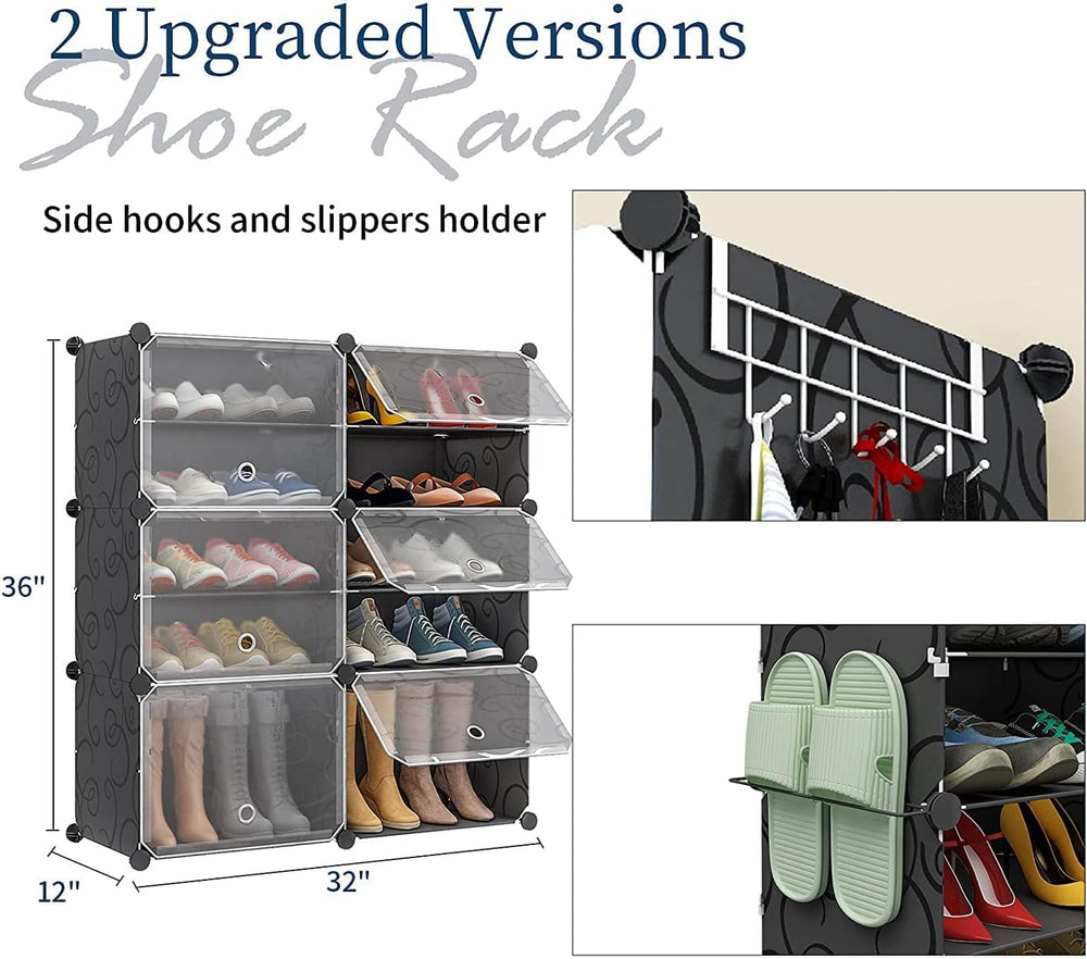 Aeitc 100 Pair Shoe Rack Organizer - Expandable Shoe Storage Cabinet, Standin...