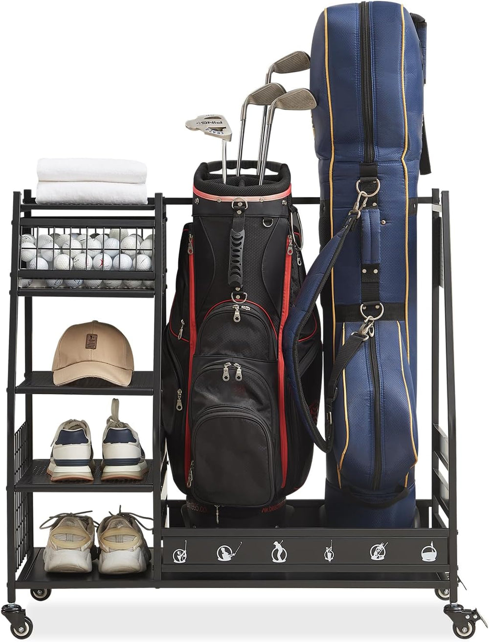 Lauren&Harold Golf Bag Organizer Garage Storage, Golf Storage Rack Stand ...