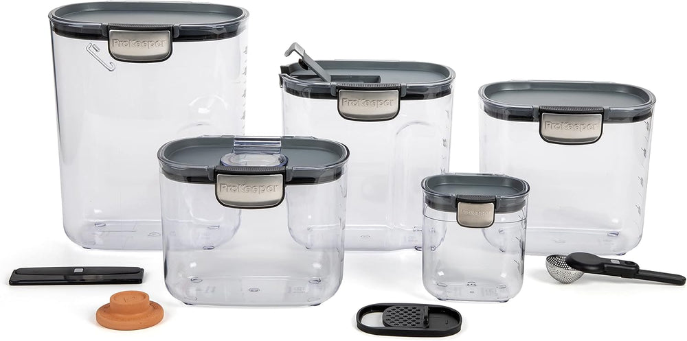 ProKeeper+ Airtight Food Storage Container Set – Clear Plastic Flour and Suga...