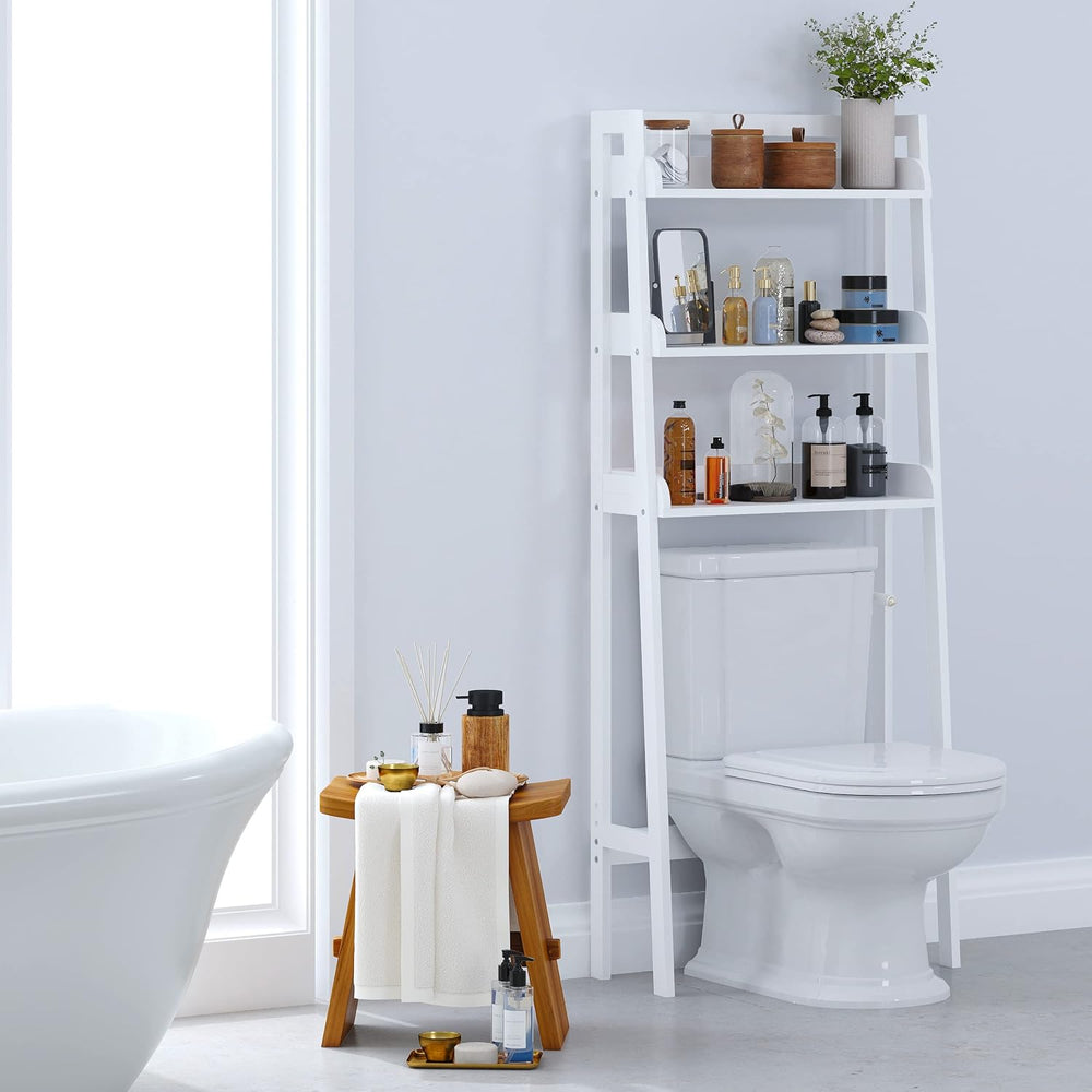 UTEX Over The Toilet Storage Shelf, 3-Tier Bathroom Organizer, White