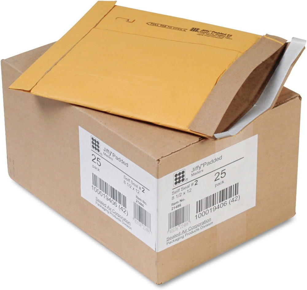 Sealed Air 64775 Jiffy Padded Self Seal Mailer, #2, 8 1/2 x 12, Natural Kraft...