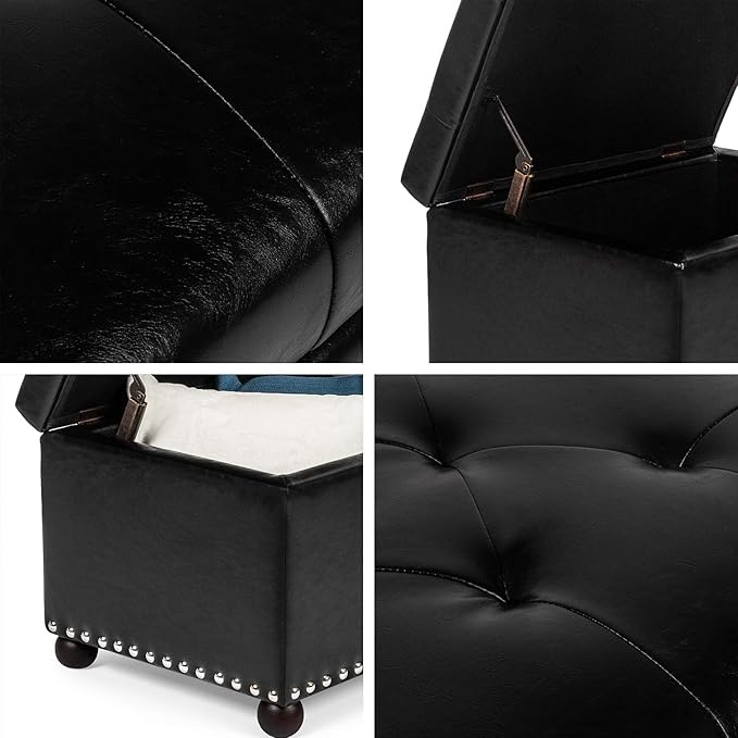 Joveco Leather Storage Ottoman,