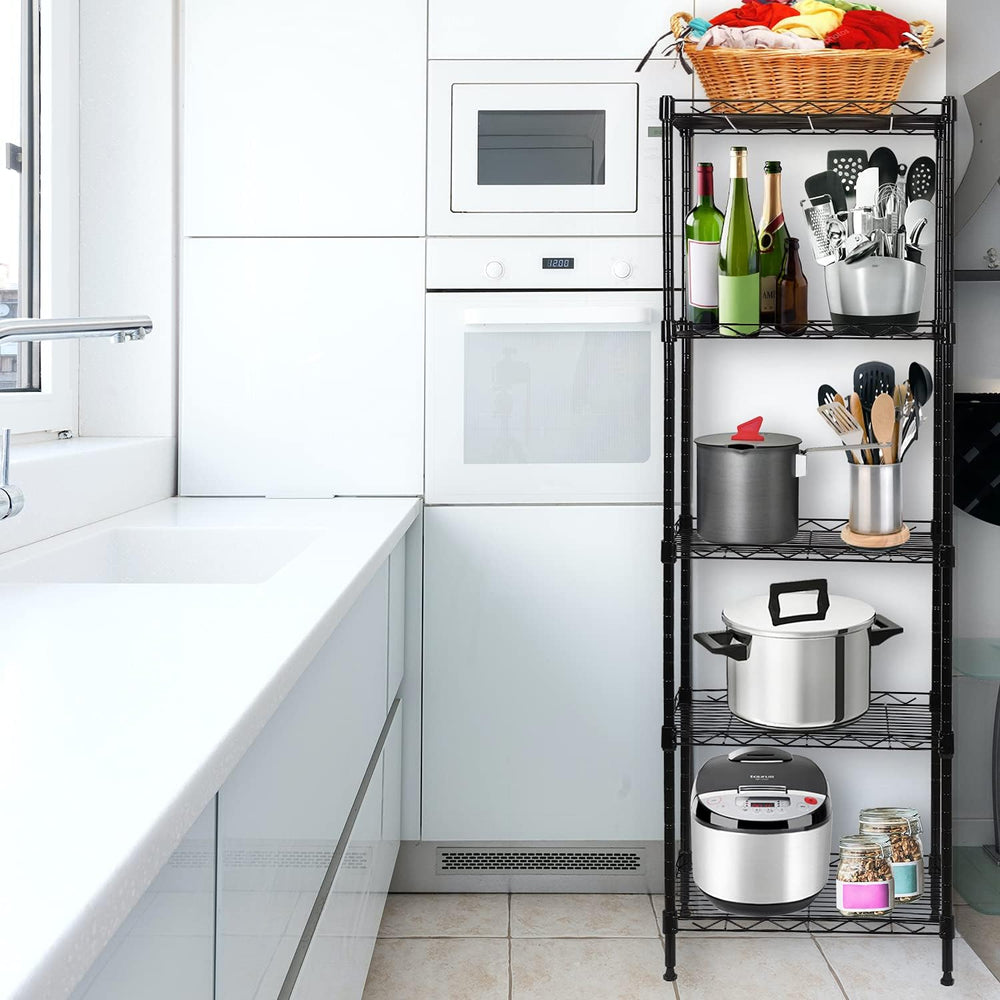 SUNLPH 5-Tier Wire Shelving Adjustable Shelves Unit Metal Storage Rack for La...
