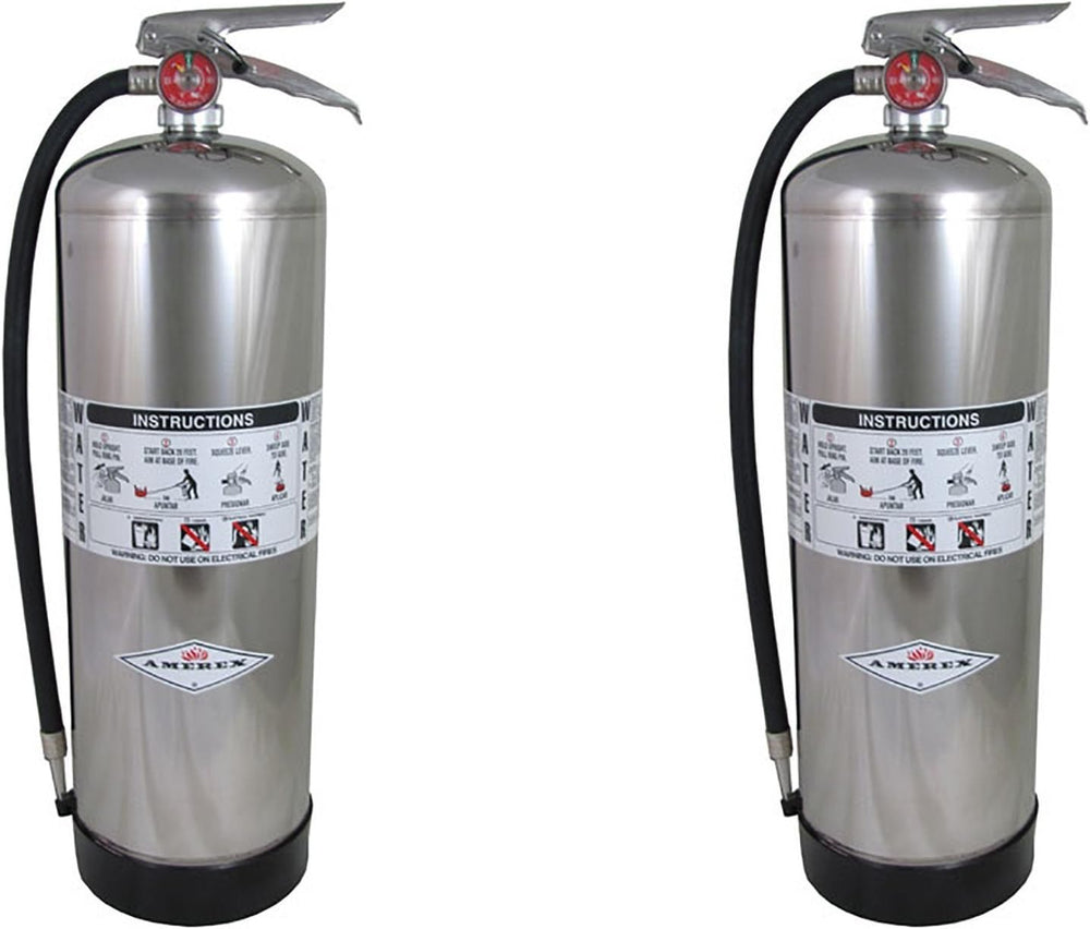 Amerex 240, 2.5 Gallon Water Class A Fire Extinguisher (2 Pack)