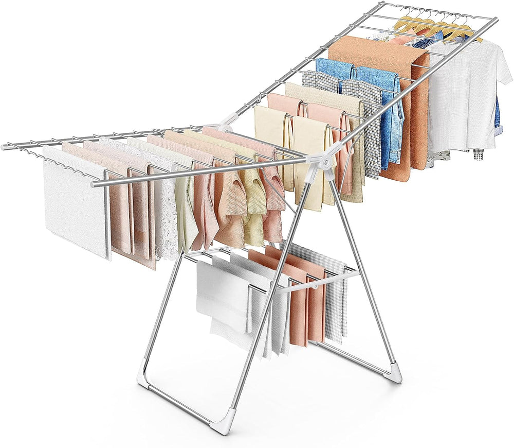 Clothes Drying Rack, 69.5" Adjustable Wings, Foldable Design