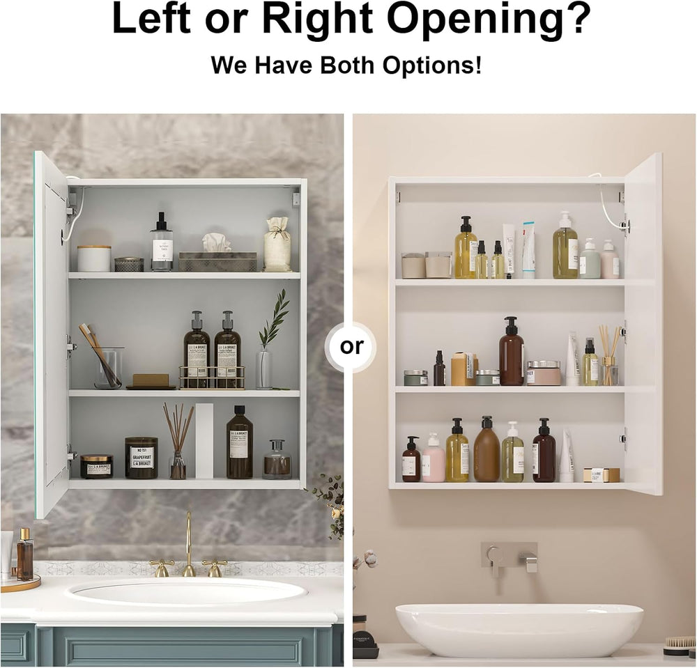 Led Medicine Cabinet,Lighted Medicine Cabinet with Mirror Wall Mounted