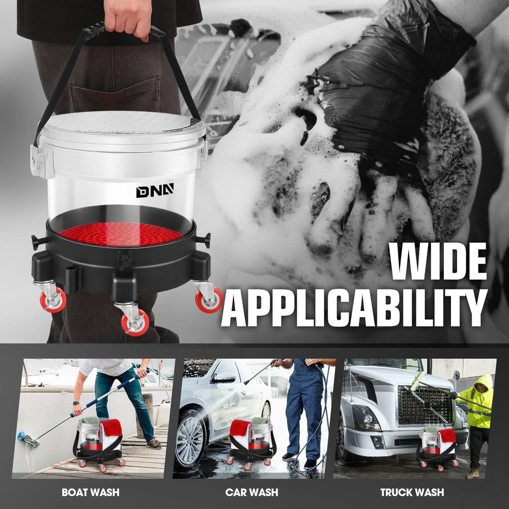 DNA Motoring 5 Gallon Washing System Includes 15.5L Bucket, Filtration System...