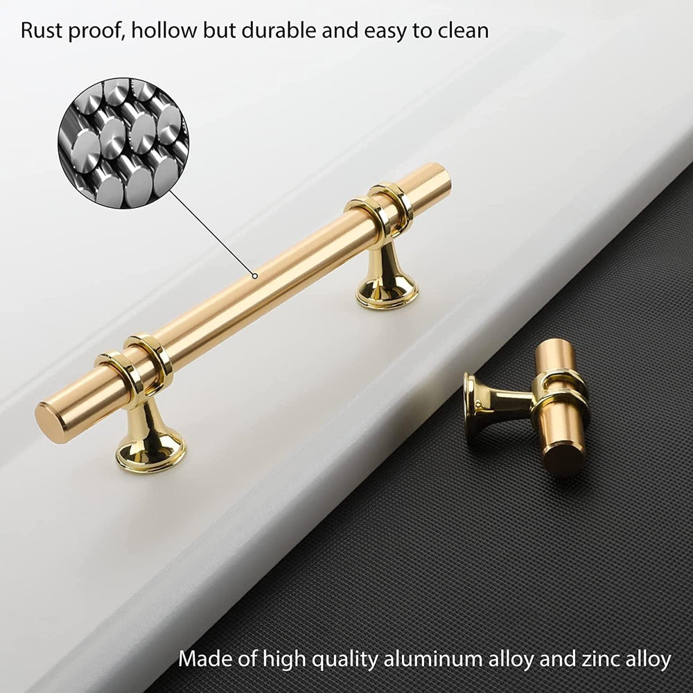 Kitchen Cabinet Handles, Gold Cabinet Pulls 20 Pack 3 Inch, Brushed Gold Draw...