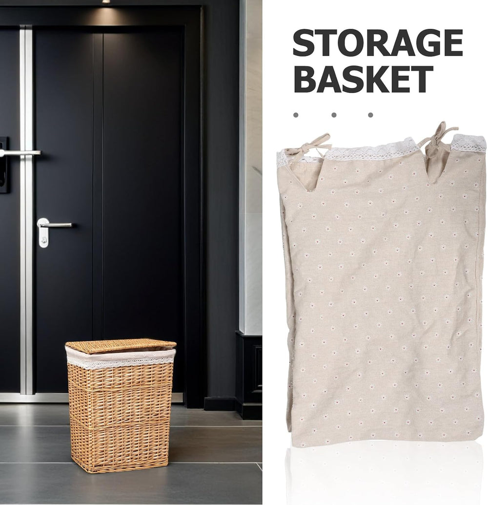 Laundry Hamper Liner Fabric Insert for Wicker and Wire Baskets Washable