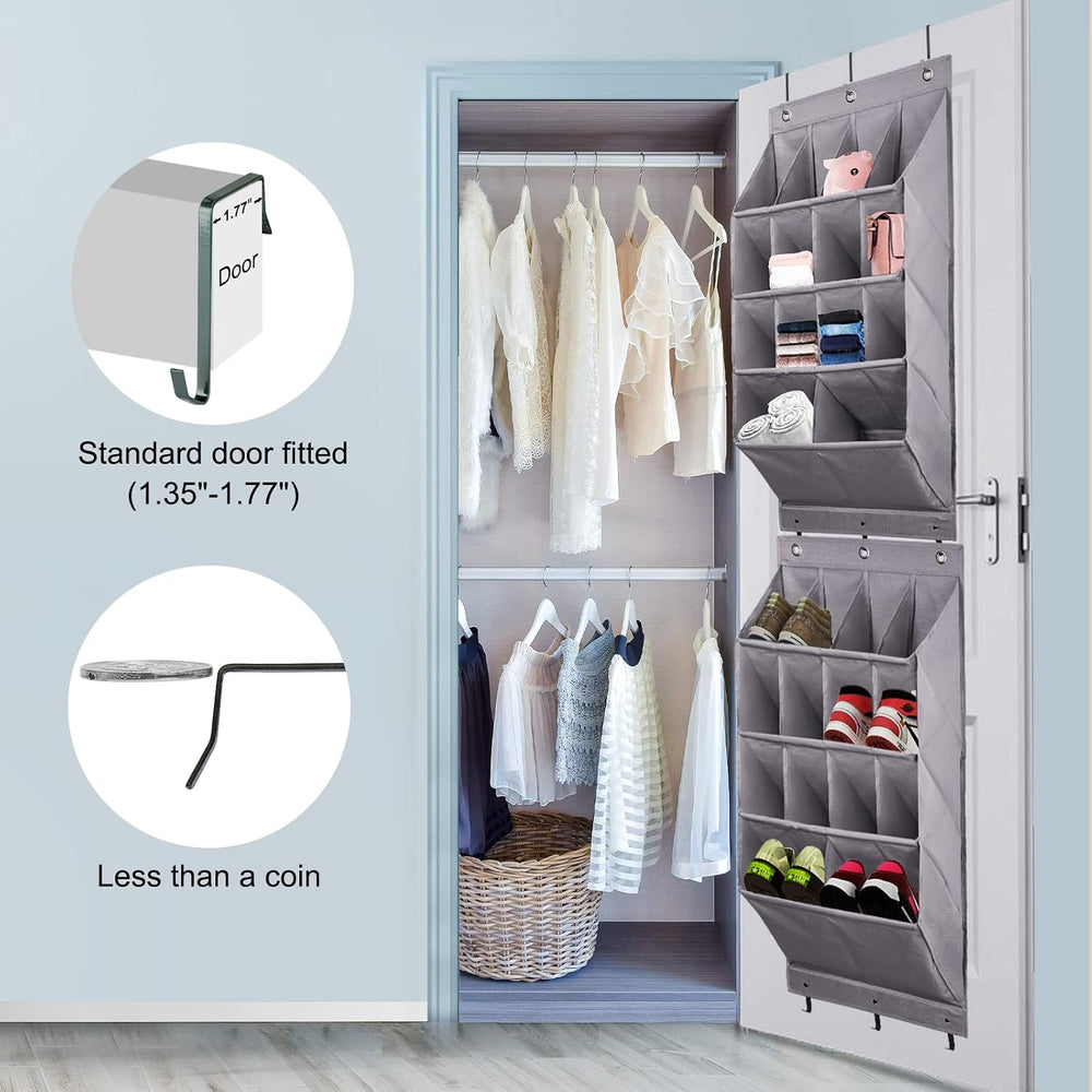 FENTEC Over the Door Shoe Organizer, 2 Pack Hanging Shoe Organizer, 3 Pack St...