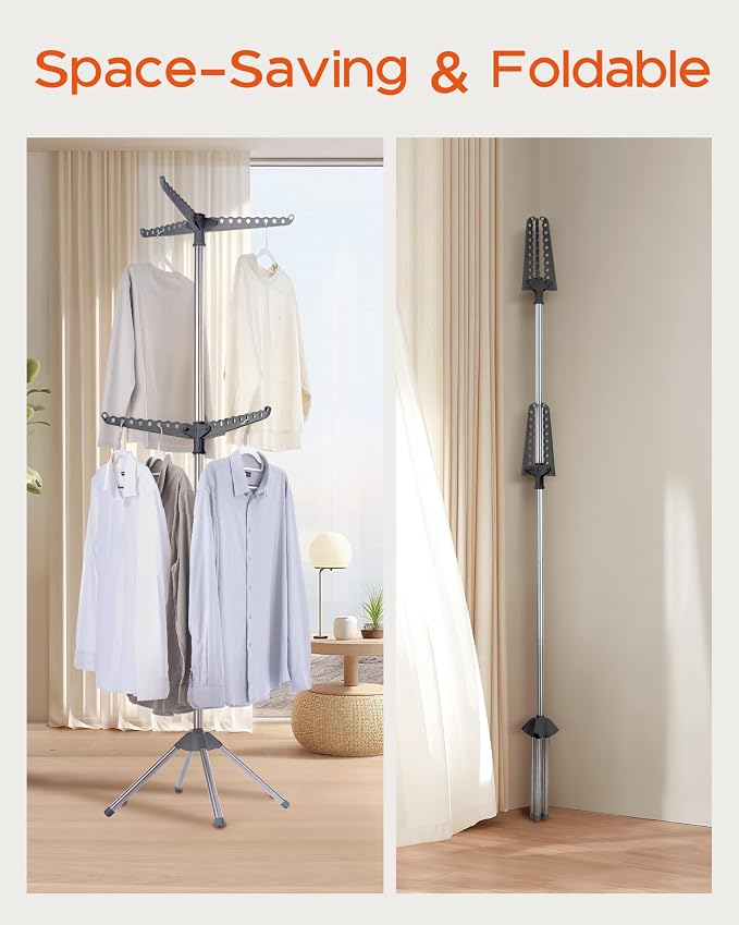 Clothes Drying Rack Foldable, 74.8 inch 2 Tier Laundry Drying Rack (54 Pieces)