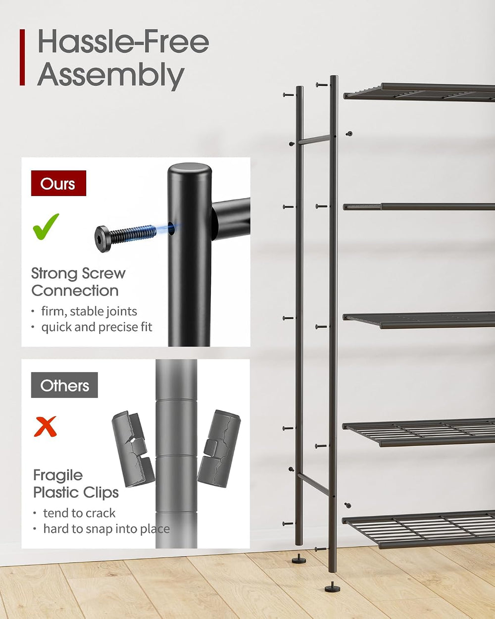 Sakugi Garage Shelving, 5-Tier Storage Shelves, 47.5"x12.5"x61&quot...