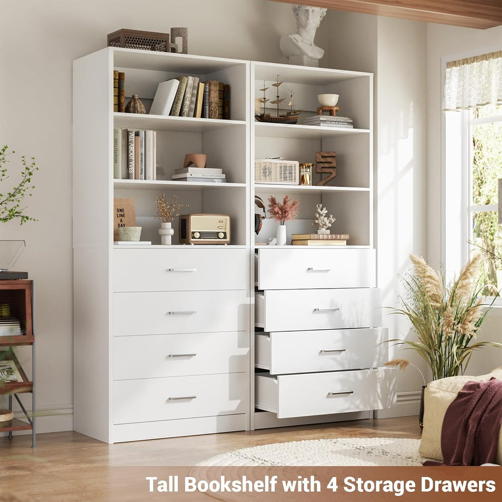 Aheaplus Closet Drawers System, 21.3" Wood Closet Organizer System, White