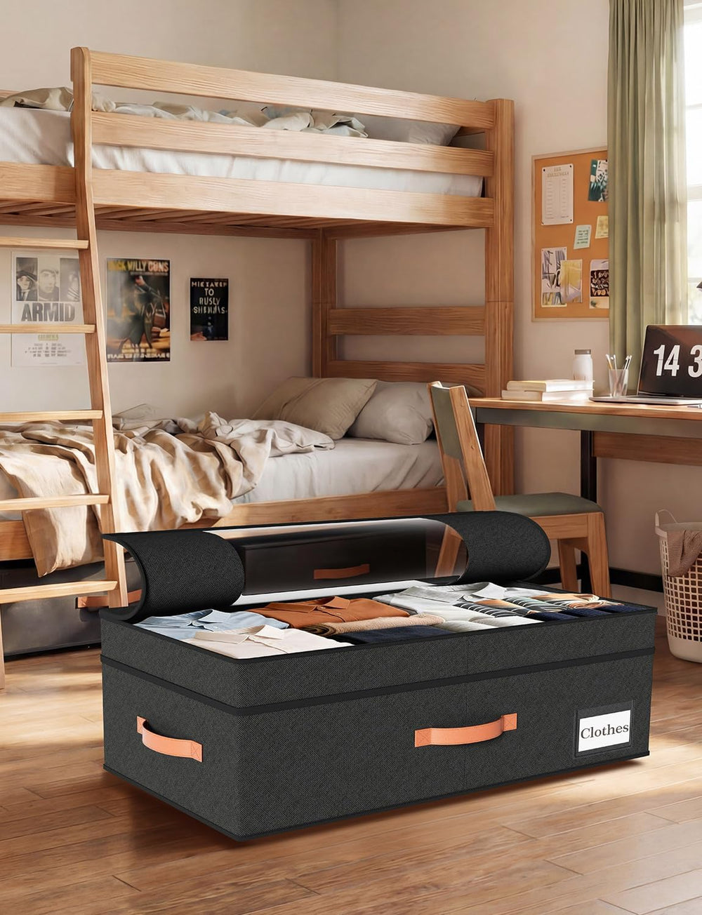 TOSKING 2-Pack Under Bed Storage Drawers with Wheels, 6 Vacuum Bags, Adjustab...