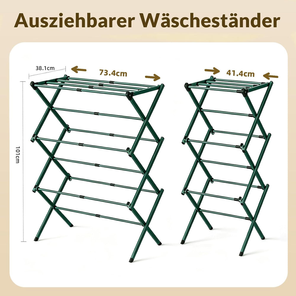 Clothes Drying Rack Collapsible,Heavy Duty Extendable Laundry Rack for Drying...