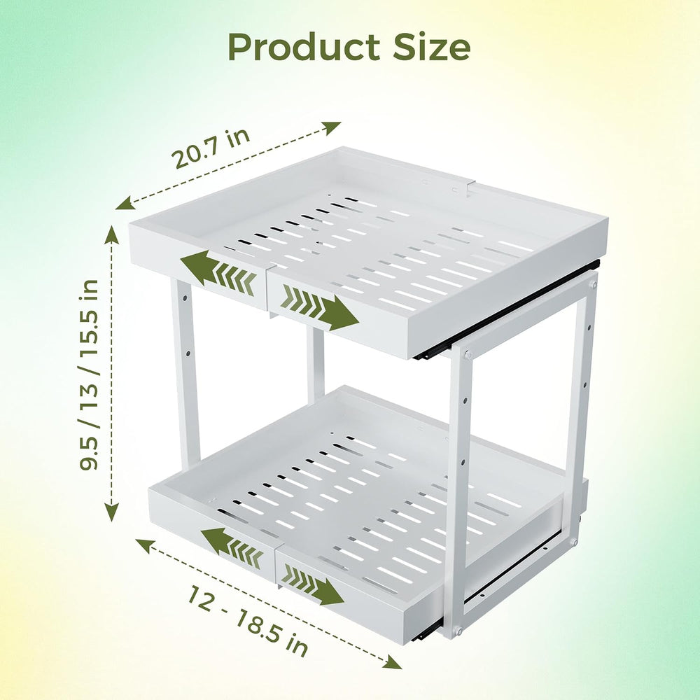 Abalter Expandable Pull Out Cabinet Organizer(12-18.5" W x 21" D), ...