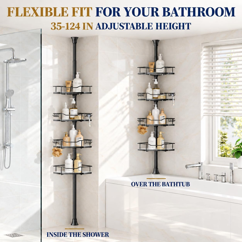 Rustproof Corner Shower Caddy Tension Pole for Shampoo Holder