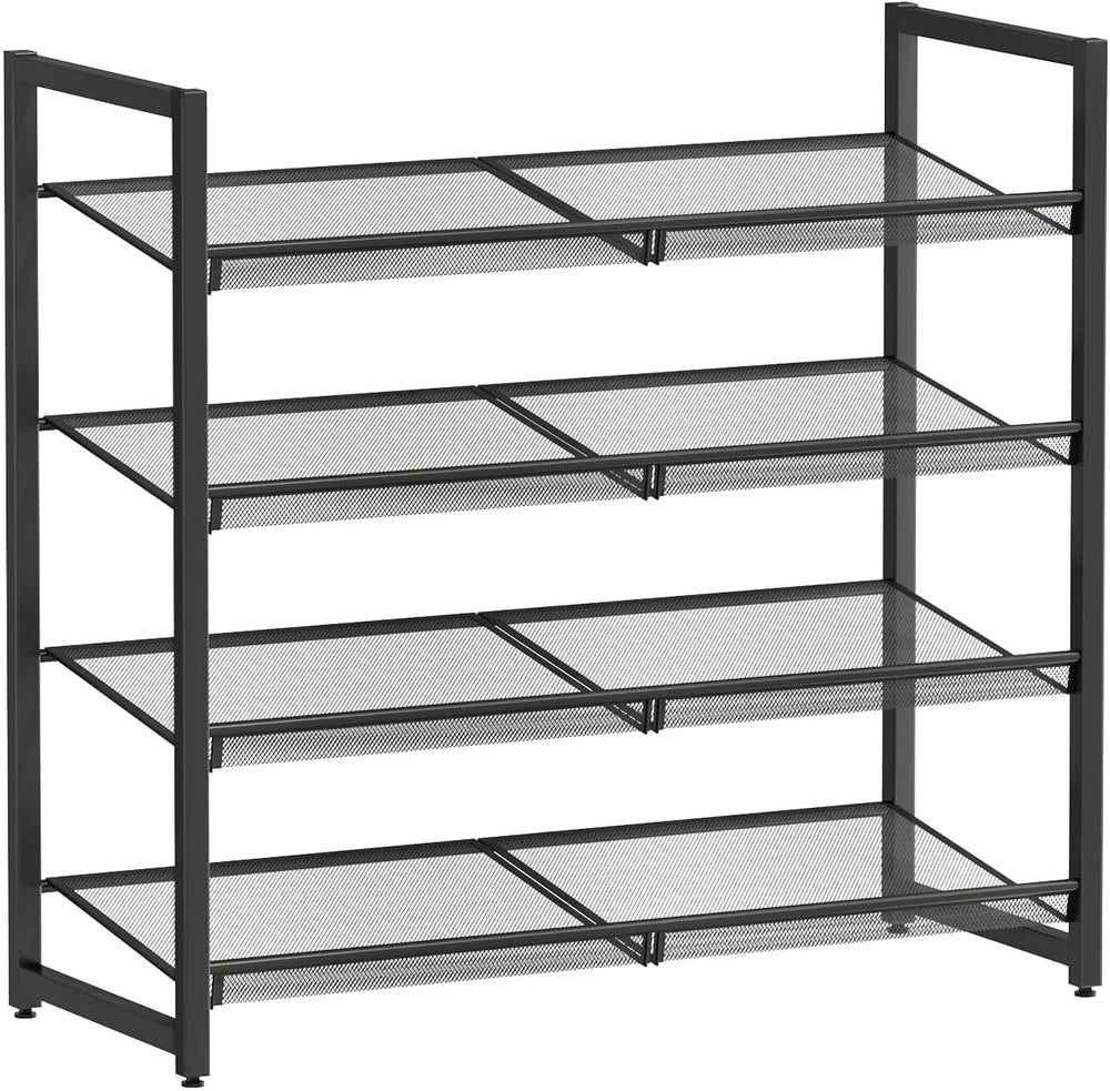 Metal Shoe Rack for Closet,entryway, 4-Tier Shoe Organizer, Adjustable Flat o...
