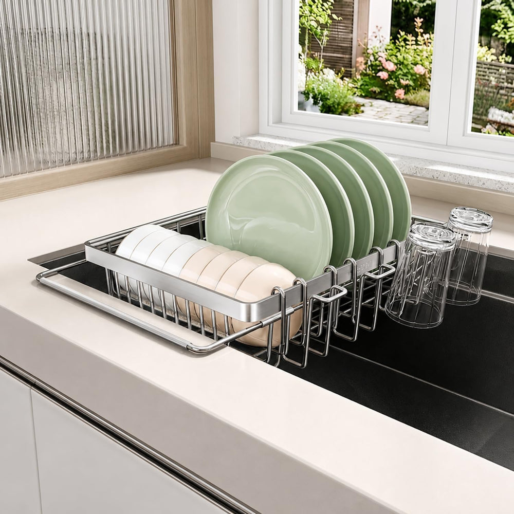 Dish Drying Rack, 2 Pack Dish Drainer with Cup Holder