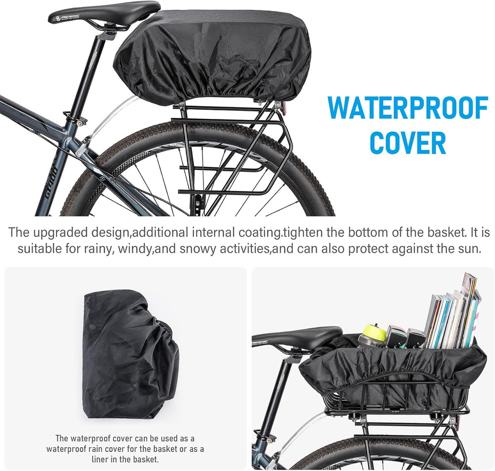 CXWXC Rear Bike Basket - Rear Mount Aluminium Bike Basket Large Capacity