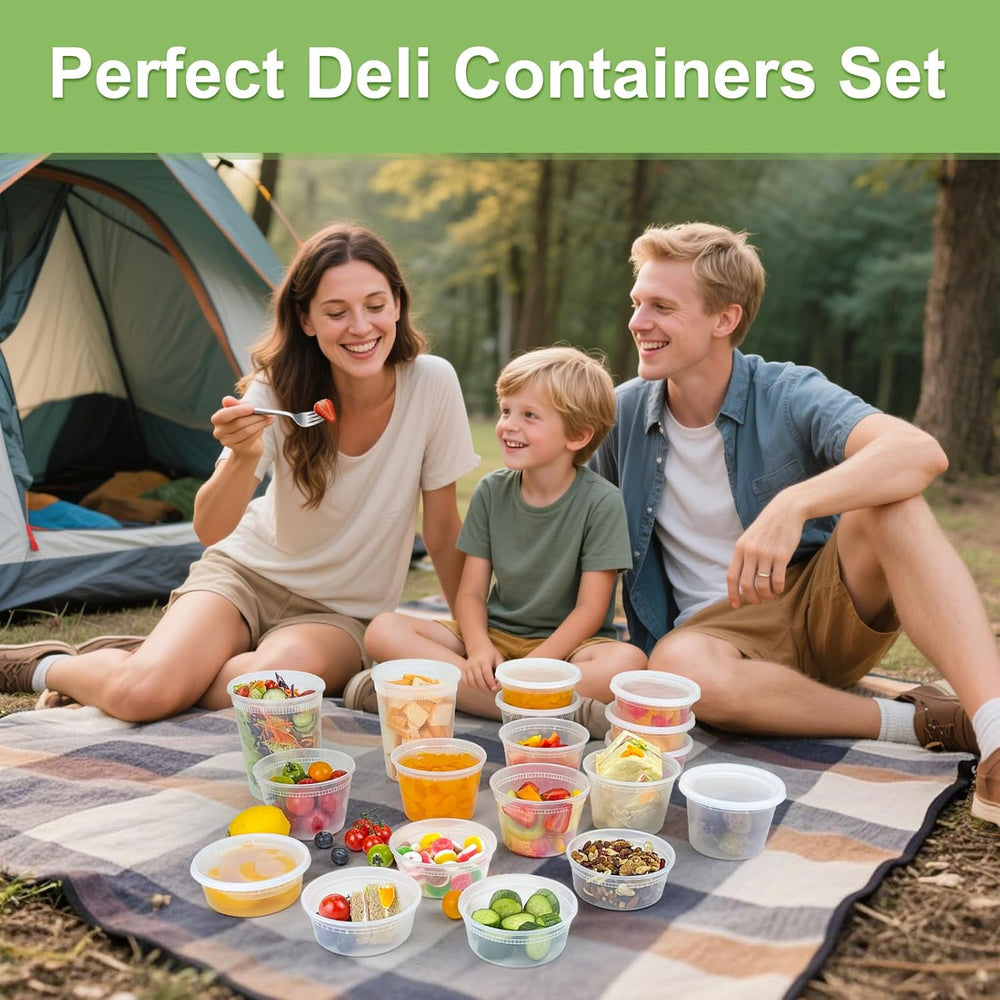 40 Sets (80-Piece) Deli Containers with Lids 32 oz