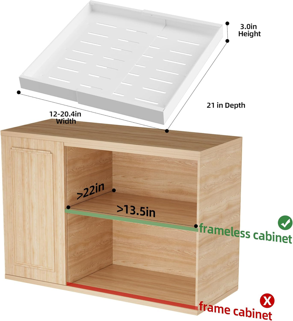 DEKAVA 4 Pack Pull Out Cabinet Organizer Expandable, Adhesive with Nano Film,...