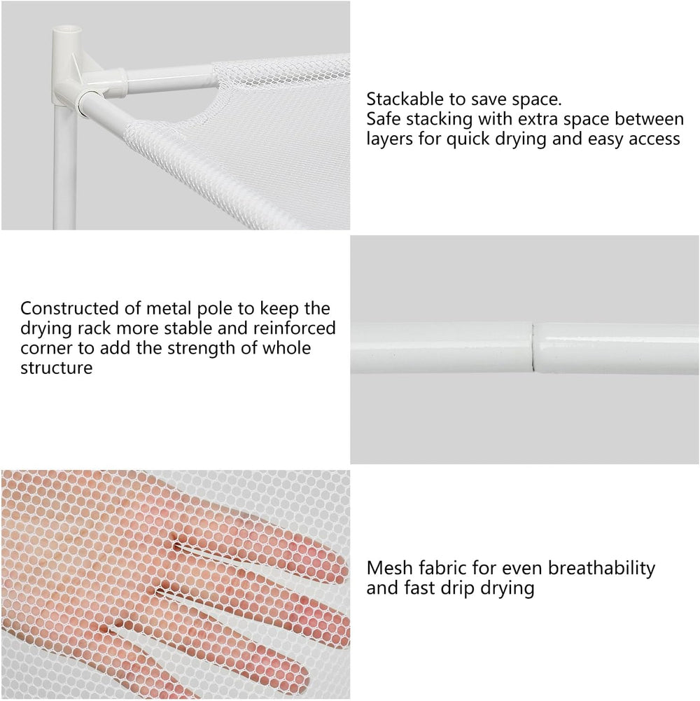 4-Layer Mesh Sweater & Clothes Drying Rack Indoor Outdoor White