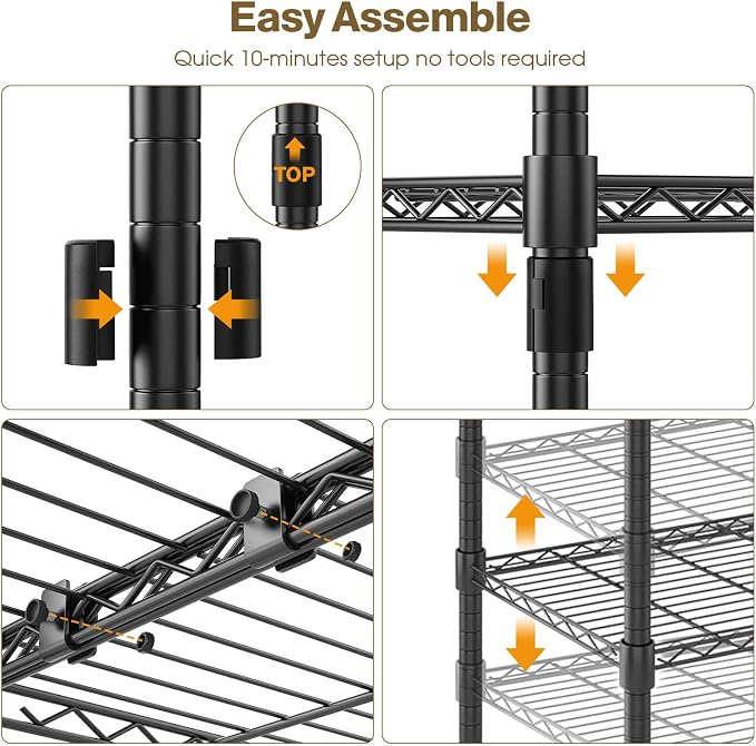 Himimi 72" W Wire Rack Shelving-2000LBS Capacity, Adjustable Storage She...