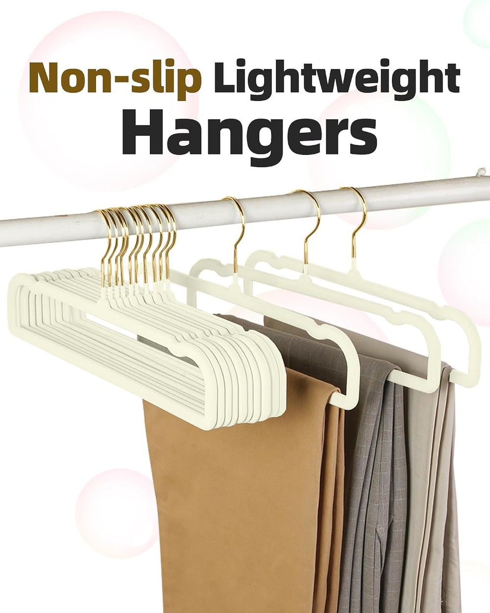 Felt Hangers White Velvet Hangers, Thin Pants Hangers 20 Pack, Adult Hanger
