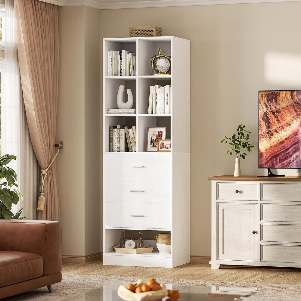 Closet System Organizer with 3 Drawers and Partition Storage, Freestanding Wa...