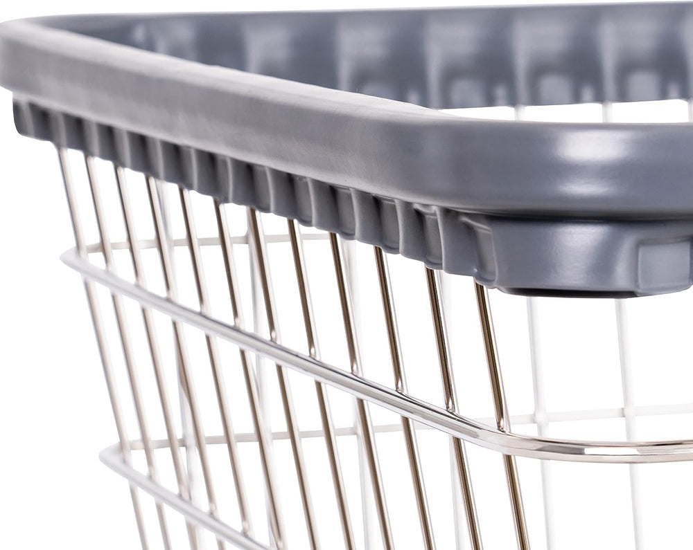 R&B Wire® 100E58 Heavy Duty Wire Laundry Cart with Double Pole Rack | 2.5...
