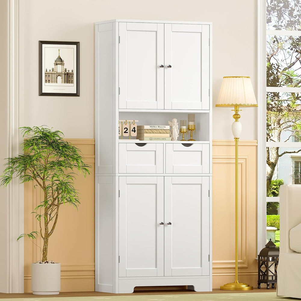 Kitchen Pantry Cabinet with 4 Door Shelves, Tall Storage Cabinet