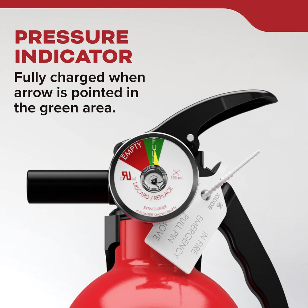 Kidde Fire Extinguisher for Home, 1-A:10-B:C, Dry Chemical Extinguisher, Red,...