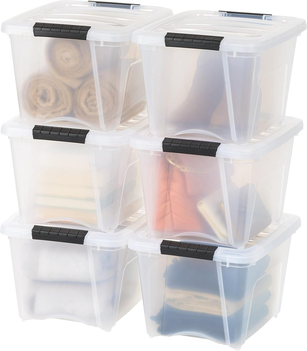 IRIS USA 19 Qt Stackable Plastic Storage Bins (6-Pack)