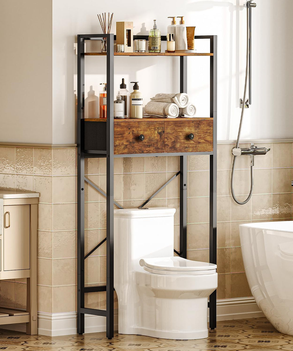 HOOBRO Over The Toilet Storage Rack with 2 Drawers, 3-Tier Bathroom Organizer...
