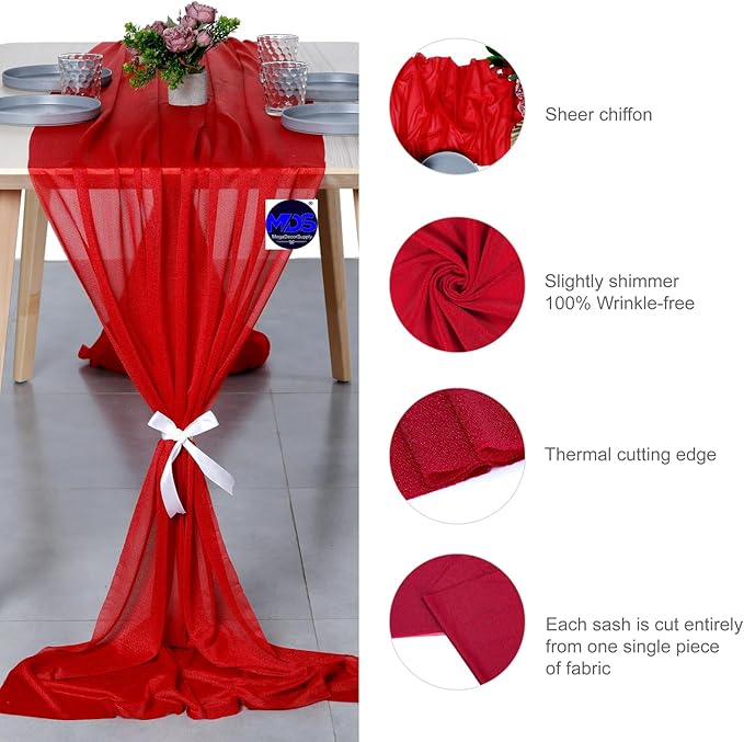 MDS Halloween Chiffon Table Runner - 12 Pack, 29 x 170 Inches, 14ft Each - Sh...