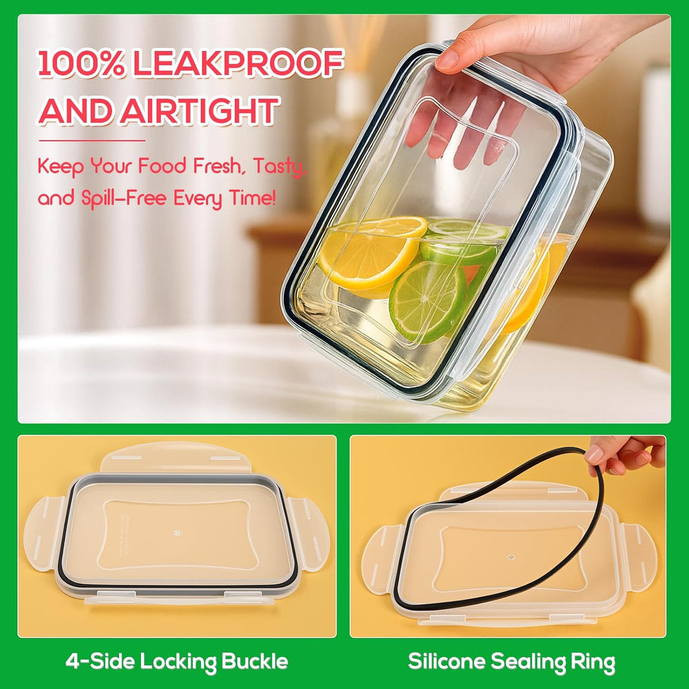 62PCS Thick Food Storage Containers with Airtight Lids for Meal Prep