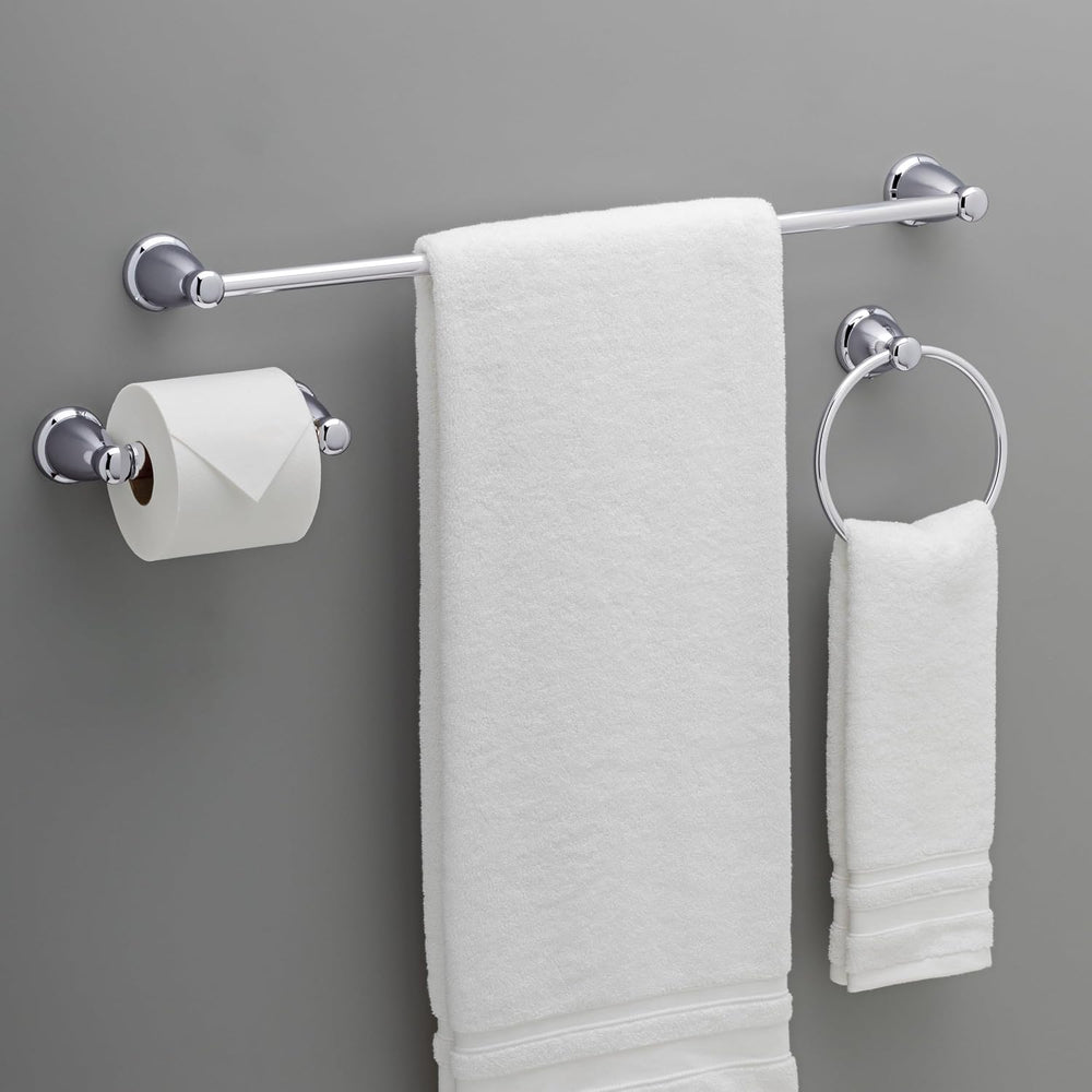 Franklin Brass 3-Piece Polished Chrome Bathroom Set Towel Rack, Ring, Toilet ...