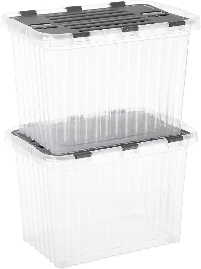 Superio Storage Bins with Lids, Stackable Totes, BPA Free, Odor Free, Organiz...