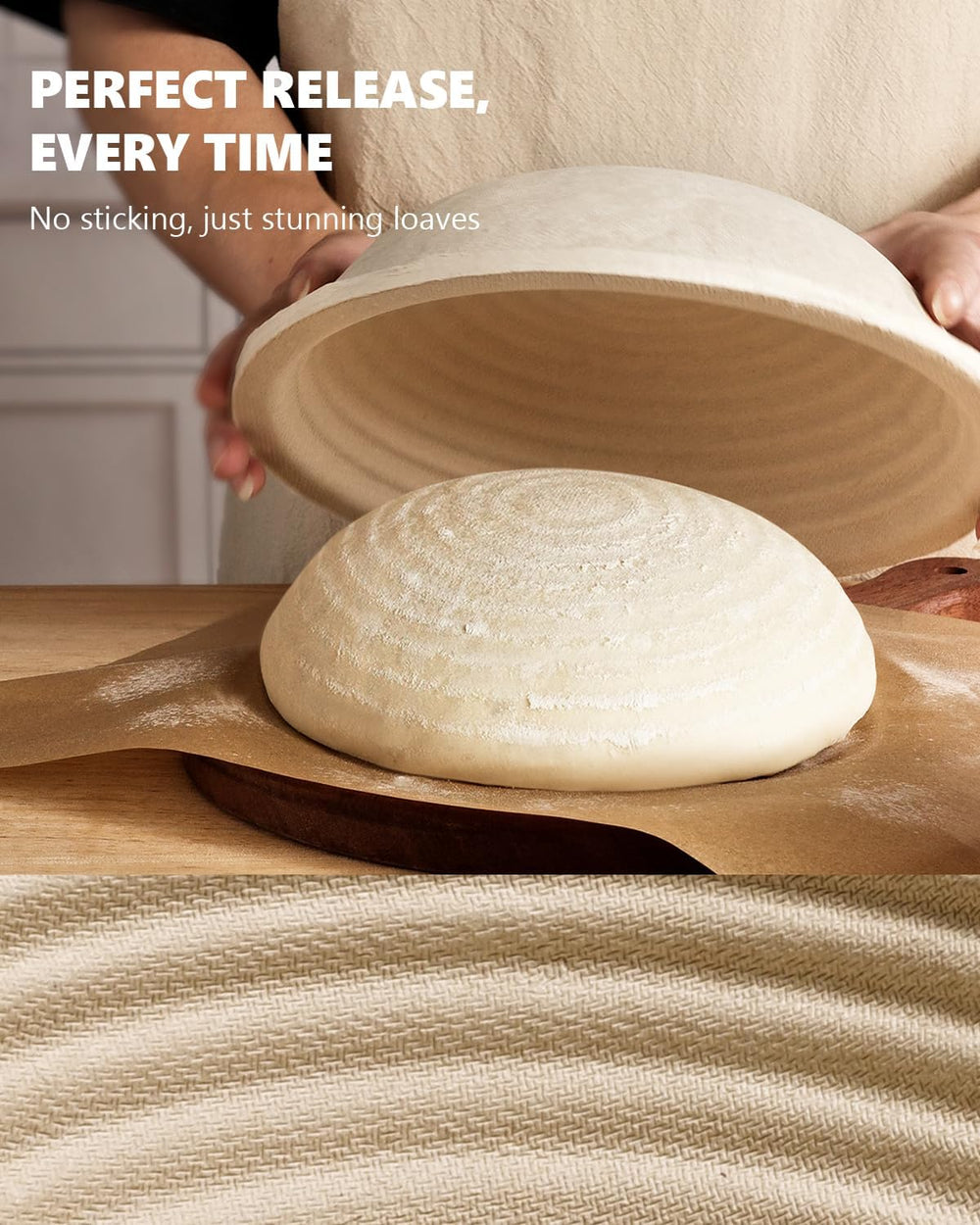 Wood Pulp Banneton Bread Proofing Baskets, Set of 2, 9 Inch Round