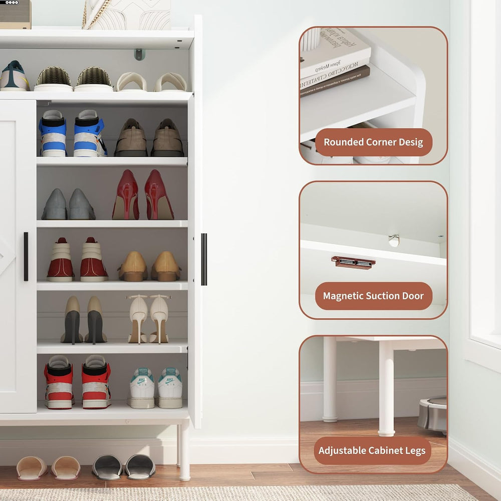 Garvee Shoe Storage Cabinet, 6-Tier Tall Shoe Cabinet for Entryway with Doors...