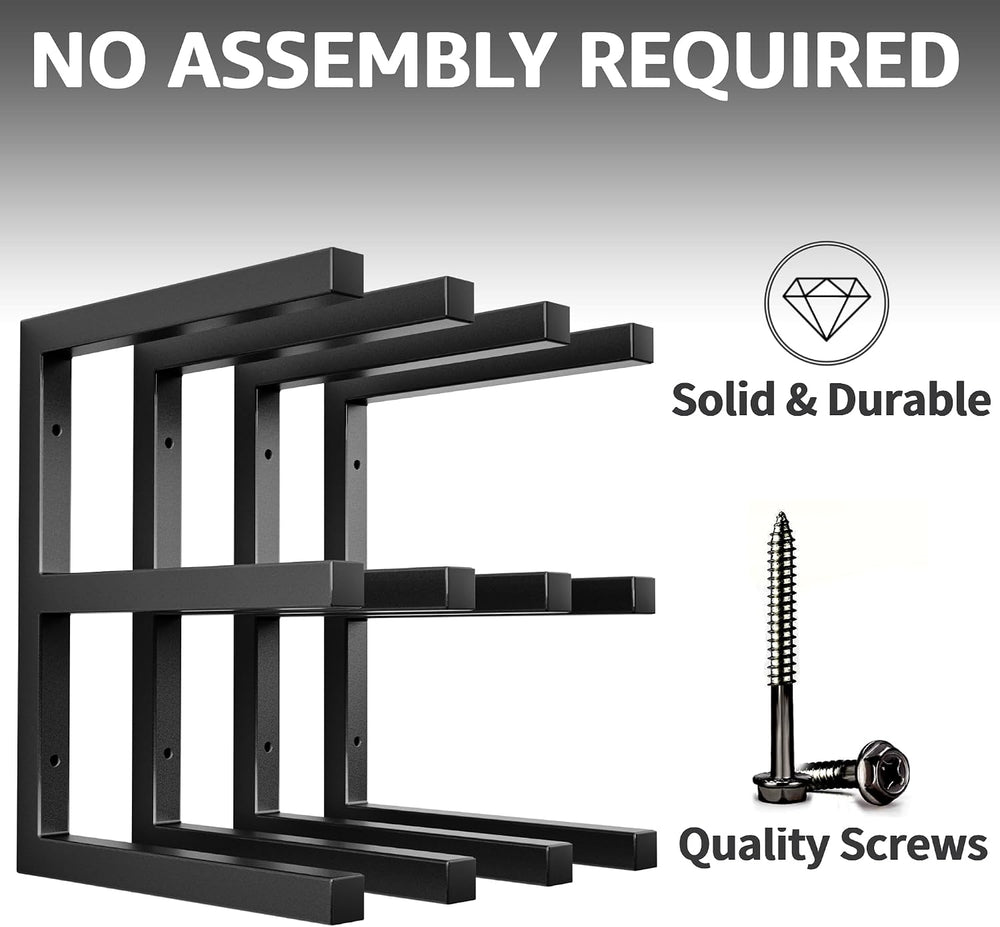 YYR Wood Organizer and Lumber Storage Rack Wall Mount, Heavy Duty Metal Shelf...