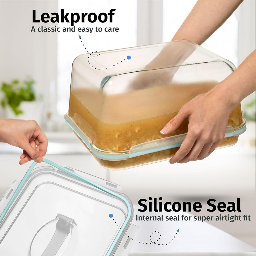 6500 ML / 220 oz / 28 Cup LARGE Glass Food Storage Container with Airtight Lo...