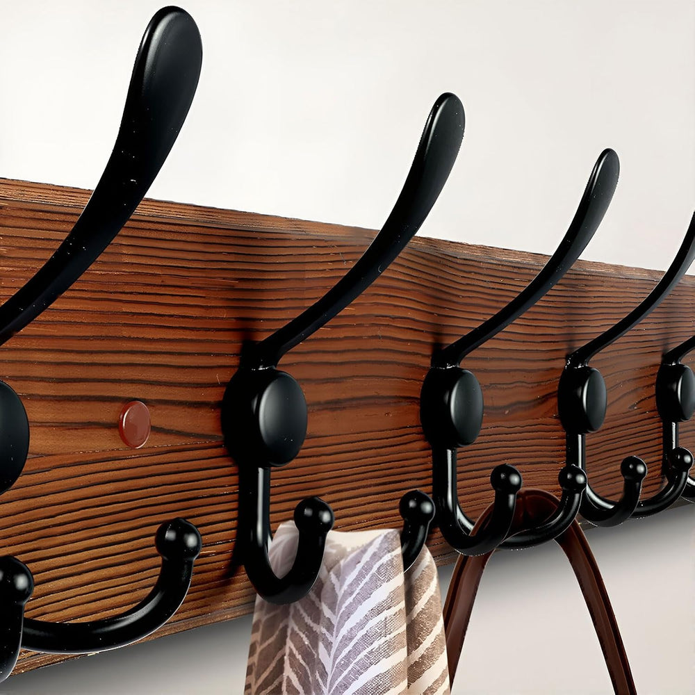Large Coat Rack Wall Mount 38.6'' Rustic Wood Coat Rack Hook Long Coa...