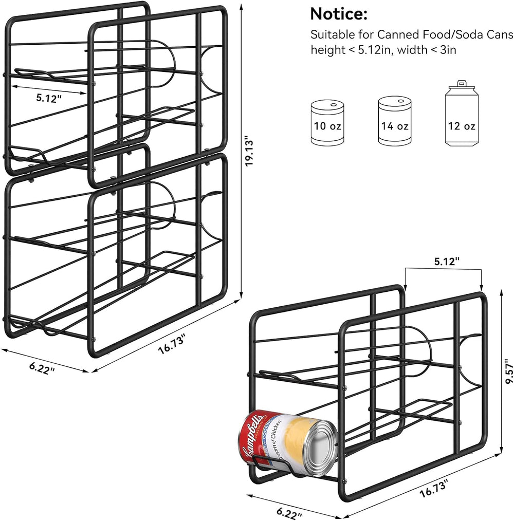MOOACE 4 Pack Can Organizer for Pantry, Stackable Soda Can Dispenser Rack