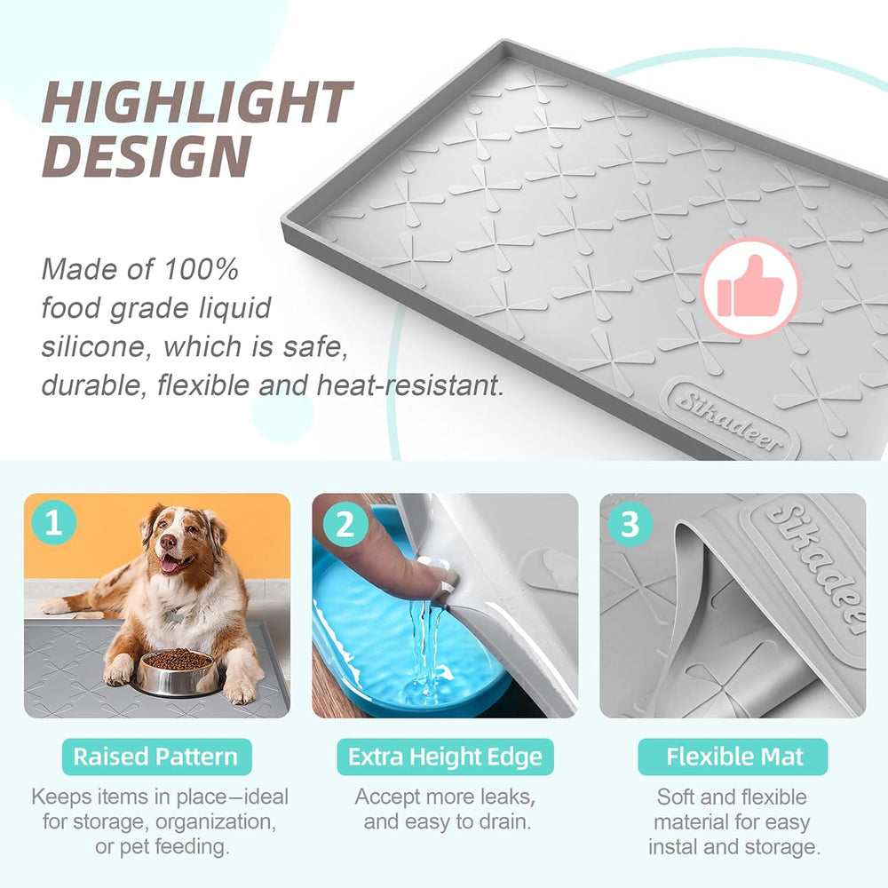 Waterproof Under Sink Mat 34"x22", Kitchen Cabinet Protector Liner